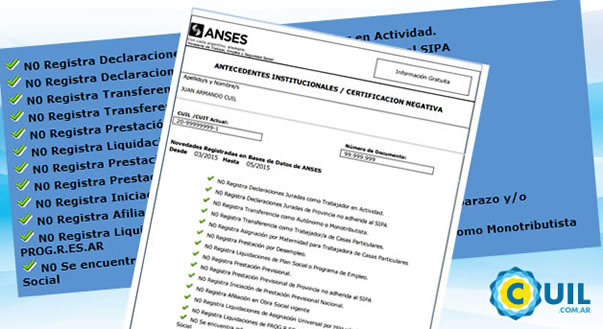 Certificación Negativa - Antecedentes Institucionales